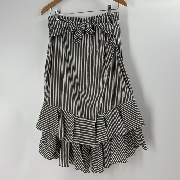 Worthington ruffle cotton blend skirt faux wrap flirty flouncy - Picture 11 of 16